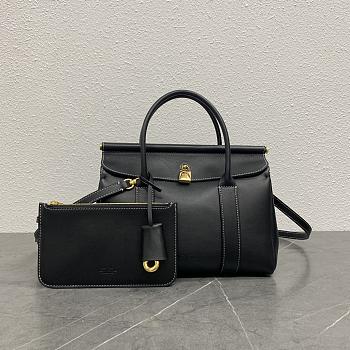 Loro Piana Loom Bag L25 Black - 25x18x12.5cm