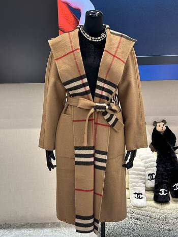 Bubbery Wool Wrap Coat in Archive Beige