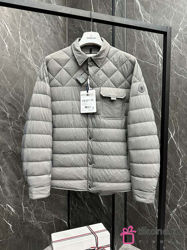 Moncler Iseran Down Shirt Jacket Gray - 1