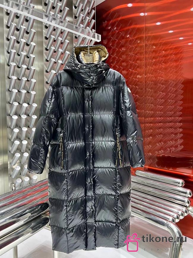 Moncler Parnaiba Hooded Long Down Jacket Black - 1