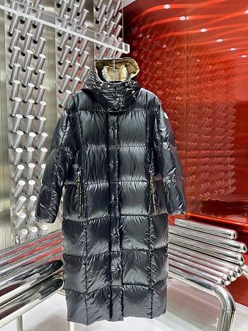 Moncler Parnaiba Hooded Long Down Jacket Black