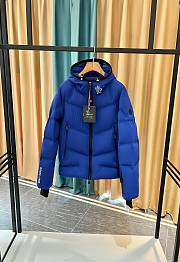 Moncler Arcesaz Hooded Short Down Jacket Blue - 1