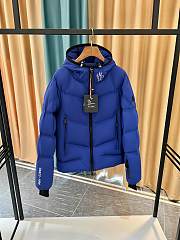 Moncler Arcesaz Hooded Short Down Jacket Blue - 3