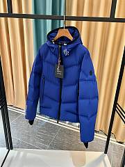 Moncler Arcesaz Hooded Short Down Jacket Blue - 5