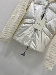 Moncler Diagonal Quilted Padded Wool Zip Up Cardigan White - 5