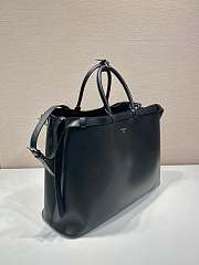 Prada Buckle Leather Handbag With Double Belt Black - 48x34x18cm - 4