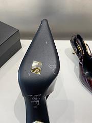 YSL Lee Slingback Pumps In Patent Leather Burgundy 7.5cm - 6