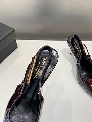 YSL Lee Slingback Pumps In Patent Leather Burgundy 7.5cm - 4