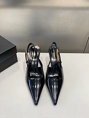 YSL Lee Slingback Pumps In Glazed Leather Black 7.5cm - 3