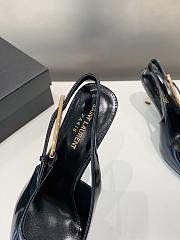 YSL Lee Slingback Pumps In Glazed Leather Black 7.5cm - 2