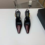 YSL Dune Slingback Pumps In Patent Leather Burgundy 11cm - 2