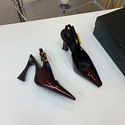 YSL Dune Slingback Pumps In Patent Leather Burgundy 11cm - 3