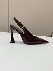 YSL Dune Slingback Pumps In Patent Leather Burgundy 11cm - 4