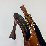 YSL Dune Slingback Pumps In Patent Leather Brown 11cm - 5