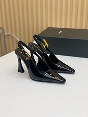 YSL Dune Slingback Pumps In Patent Leather Black 11cm - 1