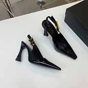 YSL Dune Slingback Pumps In Patent Leather Black 11cm - 5