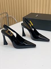 YSL Dune Slingback Pumps In Patent Leather Black 11cm - 2