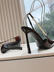 YSL Blake Slingback Pumps In Patent Leather Burgundy 11cm - 5