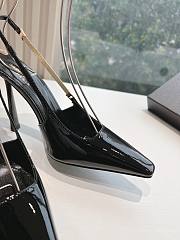 YSL Blake Slingback Pumps In Patent Leather Black 11cm - 5