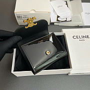 Celine Small Flap Wallet Triomphe In Patent Calfskin Black - 10.5x8.5x4cm  - 3