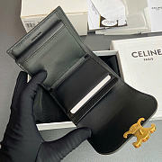 Celine Small Flap Wallet Triomphe In Patent Calfskin Black - 10.5x8.5x4cm  - 5