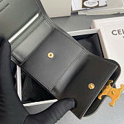 Celine Small Flap Wallet Triomphe In Patent Calfskin Black - 10.5x8.5x4cm  - 6