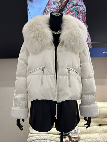 Maxmara Cropped Down Jacket White