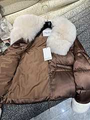 Maxmara Cropped Down Jacket Brown - 6