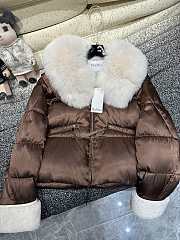 Maxmara Cropped Down Jacket Brown - 3