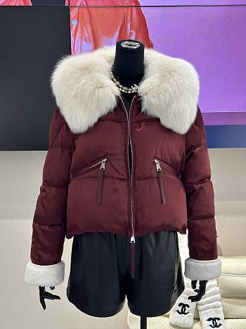 Maxmara Cropped Down Jacket Red