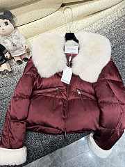 Maxmara Cropped Down Jacket Red - 6