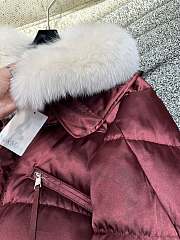 Maxmara Cropped Down Jacket Red - 3