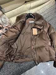 Miumiu Cropped Down Jacket Brown - 5