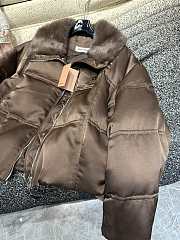 Miumiu Cropped Down Jacket Brown - 3