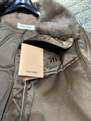 Miumiu Cropped Down Jacket Brown - 2