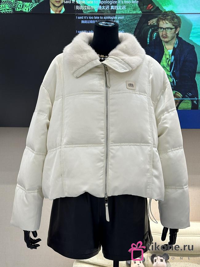 Miumiu Cropped Down Jacket White - 1