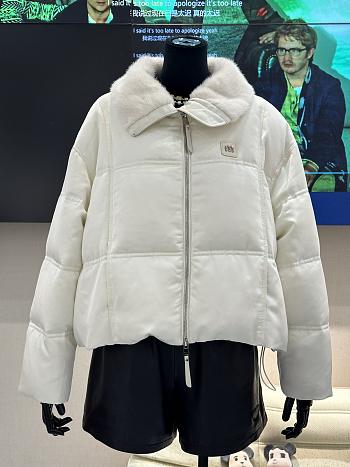 Miumiu Cropped Down Jacket White