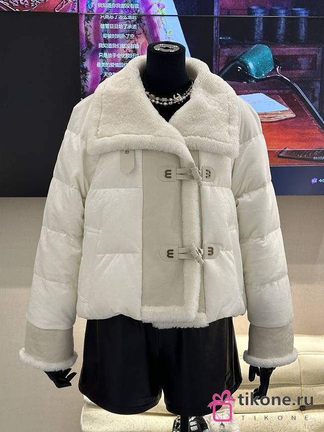 Miumiu Cropped Down Jacket White 15488 - 1