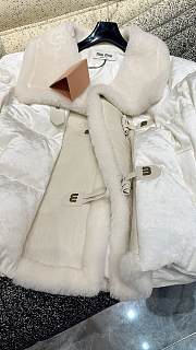 Miumiu Cropped Down Jacket White 15488 - 3