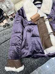 Miumiu Cropped Down Jacket Purple - 6