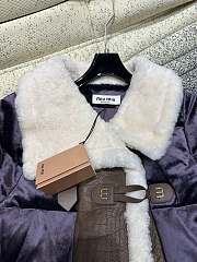 Miumiu Cropped Down Jacket Purple - 5