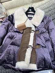 Miumiu Cropped Down Jacket Purple - 3