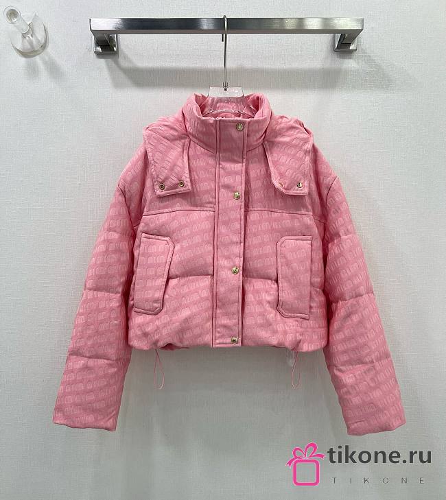 Miumiu Cropped Down Jacket Pink 15491 - 1