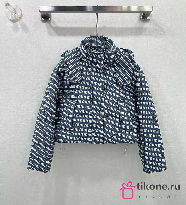 Miumiu Cropped Down Jacket Blue 15492 - 1