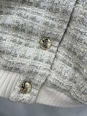 Chanel Cropped Down Jacket Tweed White 15495 - 4