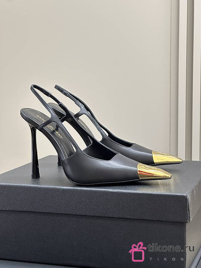 YSL Jeanne Slingback Pumps In Smooth Leather Black 11cm - 1