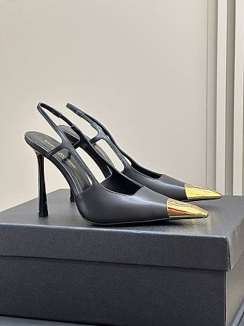 YSL Jeanne Slingback Pumps In Smooth Leather Black 11cm