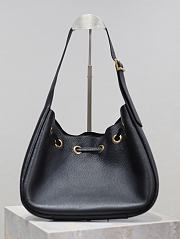 YSL Paris Vii Small Hobo In Grained Leather Black - 30x25x3cm - 2