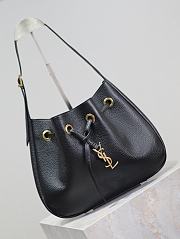 YSL Paris Vii Small Hobo In Grained Leather Black - 30x25x3cm - 4