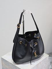 YSL Paris Vii Small Hobo In Grained Leather Black - 30x25x3cm - 5